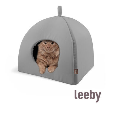 Leeby Iglú Antideslizante Gris para gatos